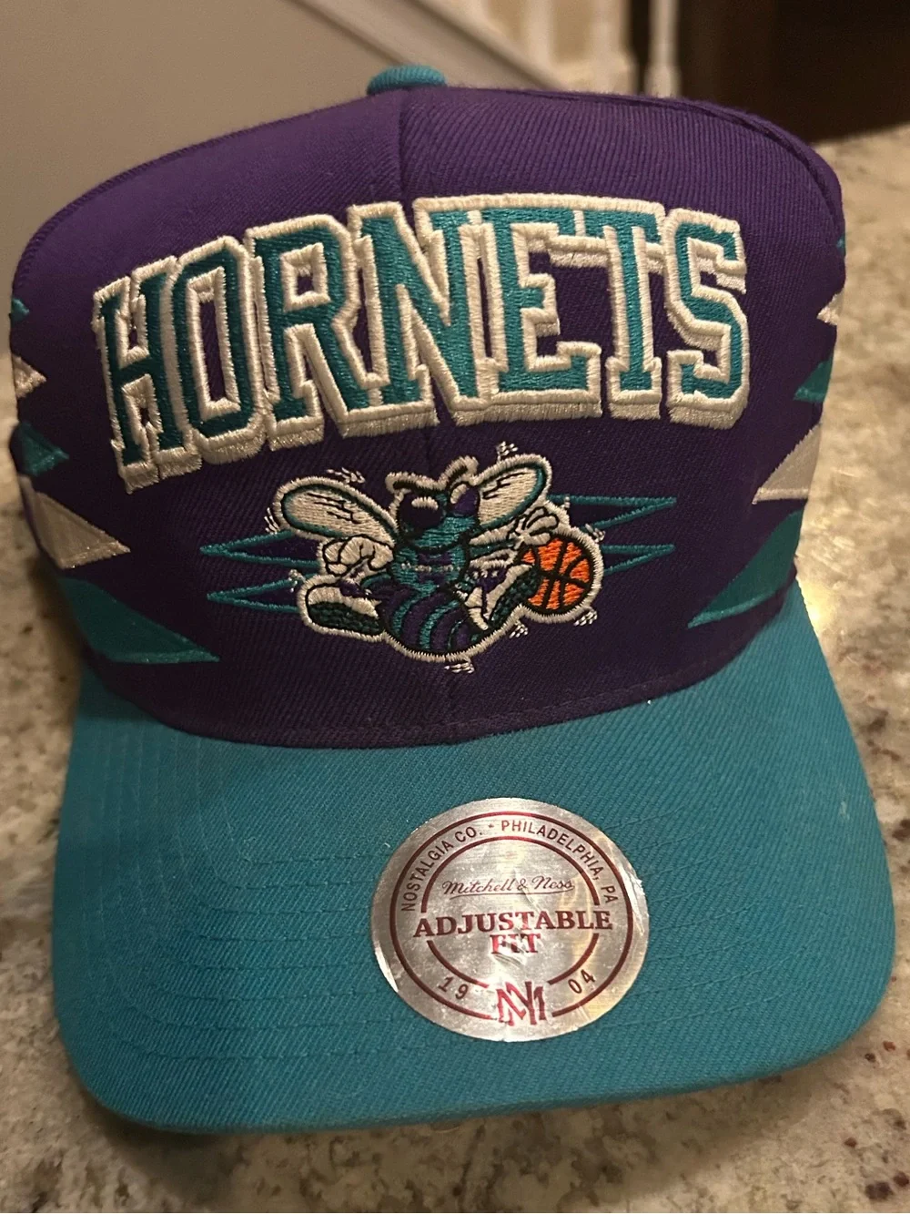 Mitchell & Ness Charlotte Hornets Purple and Teal Snapback